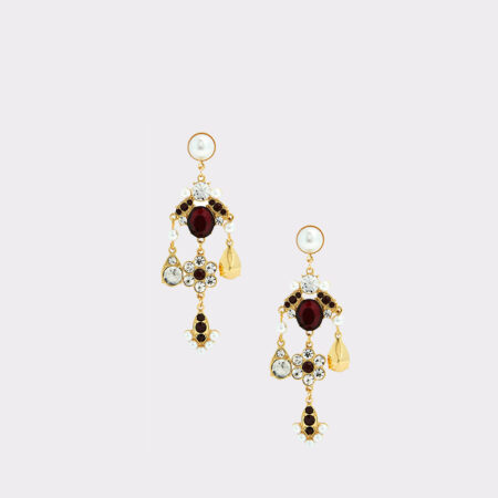 Pearl And Stone Mix Drop Earring