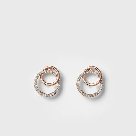 Rose gold colour diamante earrings